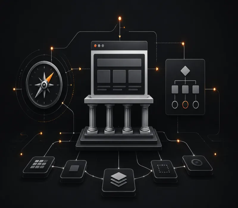 Example website header and footer design